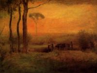 George Inness - Pastoral Landscape At Sunset